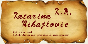 Katarina Mihajlović vizit kartica